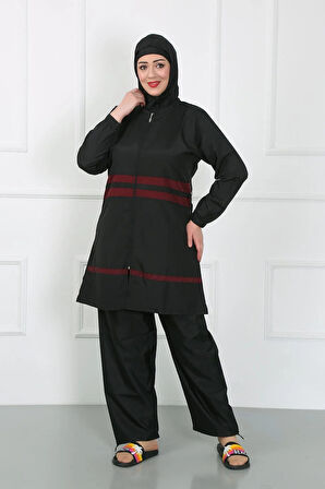 Büyük Beden Tesettür Mayo Siyah