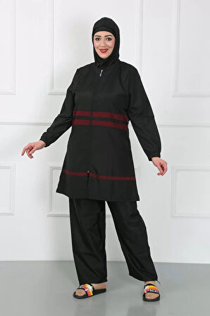 Büyük Beden Tesettür Mayo Siyah