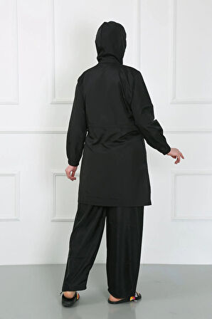 Büyük Beden Tesettür Mayo Siyah