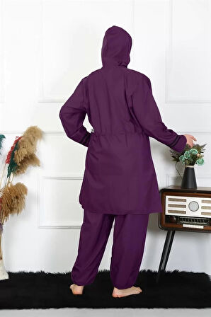 Büyük Beden Tesettür Mayo Mor