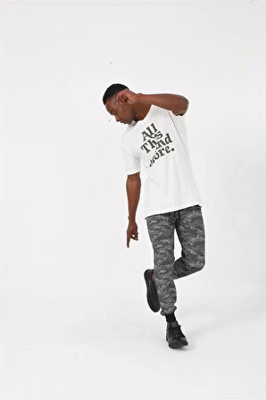 Erkek Pamuk Alt Eşofman Gri