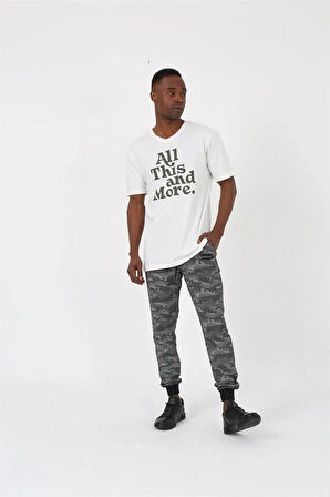 Erkek Pamuk Alt Eşofman Gri