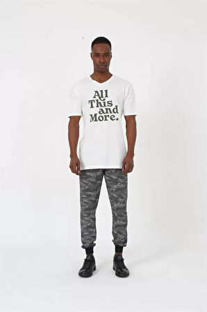 Erkek Pamuk Alt Eşofman Gri