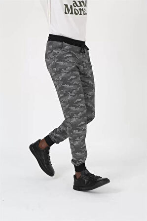 Erkek Pamuk Alt Eşofman Gri