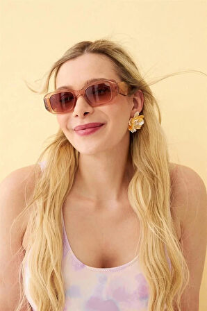 Kadın Pembe Renkli Desenli Büyük Beden Tek Parça Mayo