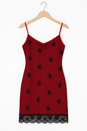 Kadın Kırmızı Gecelik B1011