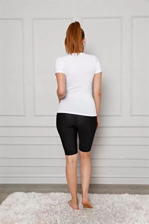 Microfiber Diz Üstü Tayt Siyah