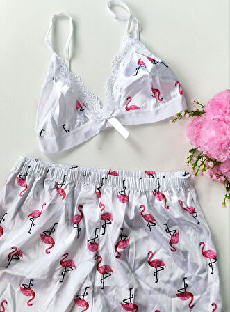 Şortlu Sexy Filamingolu Takım