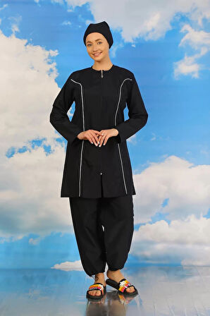 Kadın Tam Tesettür Lacivert Mayo