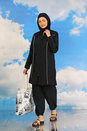 Kadın Tam Tesettür Lacivert Mayo