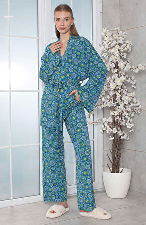 Limissi Viskon Desenli Pijama Yakımı