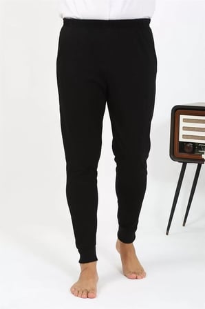 Erkek Pamuk Tek Alt Pijama Siyah