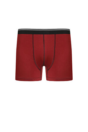 Erkek Pamuk Likralı Boxer Bordo