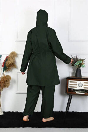 Büyük Beden Tesettür Mayo Haki