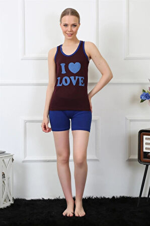 Kadın Penye Şortlu Takım Bordo