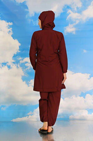 Kadın Tam Tesettür Mayo Bordo