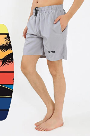 Erkek Gri Deniz Şortu