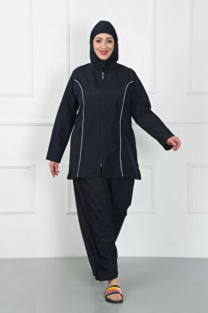 Büyük Beden Tesettür Büyük Mayo Lacivert