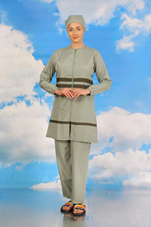 Kadın Tam Tesettür Mayo Su Yeşili