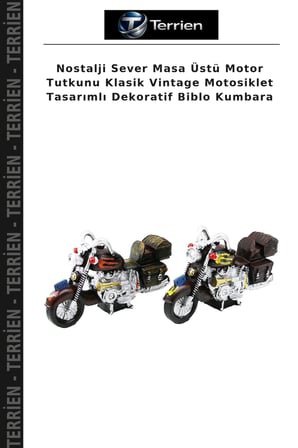 Nostalji Sever Masa Üstü Motor Tutkunu Klasik Vintage Motosiklet Tasarımlı Dekoratif Biblo Kumbara