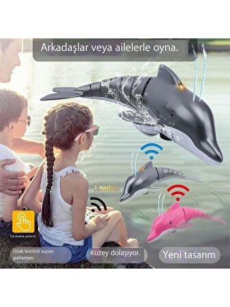 Rc Uzaktan Kumandalı Oyuncak Yüzen Yunus Balığı Su Püskürtebilir