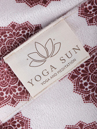 Sunyoga Silindir Yoga Minderi (Bolster) – Meditasyon ve Yoga Destek Yastığı Mandala Desenli Bordo Beyaz