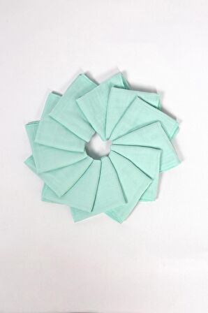 12'li Müslin Ağız Mendili , Omuz Bezi , Ter Bezi Çift Kat Dikimli 35x20 cm - ZTAGIZMENDİLİ