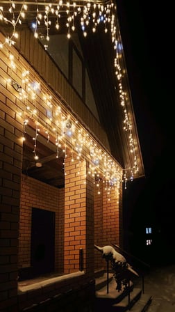 Balkon Işığı Cephe Işıltısı Renkli Işık Dekoratif Süsleme 3m 100 Led 20 Saçak 305070cm Çakarlı IP65