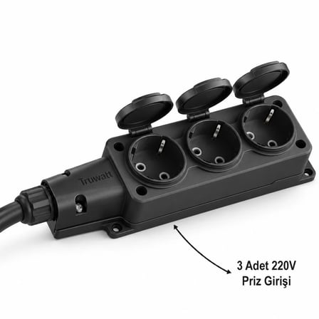 Truwatt V2L Togg T10X Uyumlu 3 Çıkışlı Elektrikli Araç Adaptörü 220V - 7 Metre