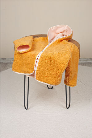 Heritage Puffy Astarlı Peluş Bebek Çocuk Ceket - Kopüşonlu Peluş Mont - ZTPUFCEKET