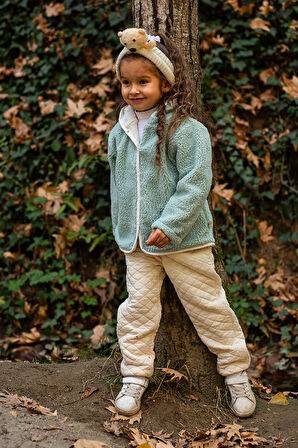 Heritage Puffy Astarlı Peluş Bebek Çocuk Ceket - Kopüşonlu Peluş Mont - ZTPUFCEKET