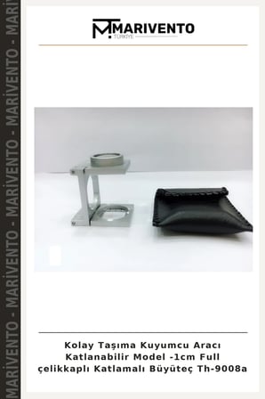 Kolay Taşıma Kuyumcu Aracı Katlanabilir Model -1cm Full çelikkaplı Katlamalı Büyüteç Th-9008a