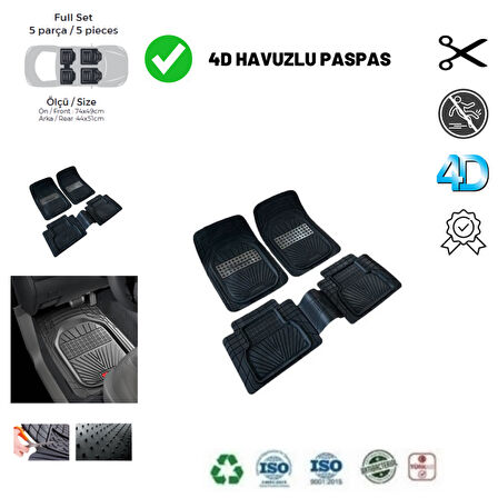Toyota Corolla Sedan 1994 UYUMLU HAVUZLU ÜNIVERSAL YENİ NESİL PLUS PASPAS SİYAH - GRİ