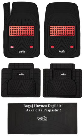 Mercede B Serisi W246 2014 UYUMLU HAVUZLU ÜNIVERSAL YENİ NESİL PLUS PASPAS SİYAH - KIRMIZI