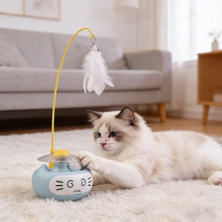 Özel Üretim Işıklı Hacı Yatmaz Kedi Oyuncağı - Zilli Sesli - Kedi Naneli Enerji Atma Renkli Eğlence