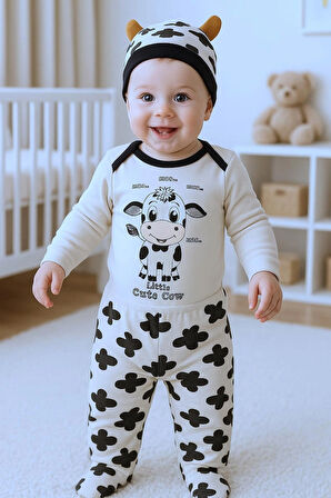 0-3. 3-6 AY SEVİMLİ HAYVANLAR  BASKILI %100 PAMUK  ÇITÇITLI BERELİ 3 LÜ TAKIM