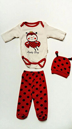 0-3. 3-6 AY SEVİMLİ HAYVANLAR  BASKILI %100 PAMUK  ÇITÇITLI BERELİ 3 LÜ TAKIM