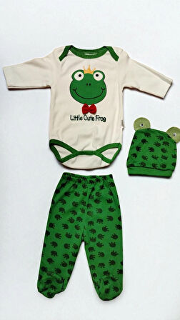 0-3. 3-6 AY SEVİMLİ HAYVANLAR  BASKILI %100 PAMUK  ÇITÇITLI BERELİ 3 LÜ TAKIM