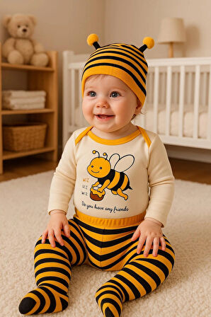 0-3. 3-6 AY SEVİMLİ HAYVANLAR  BASKILI %100 PAMUK  ÇITÇITLI BERELİ 3 LÜ TAKIM