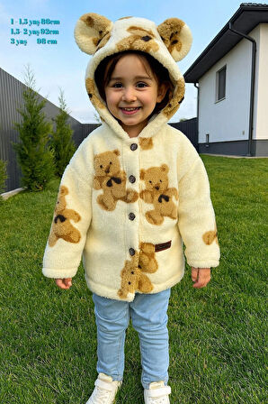 1-3 YAŞ WELSOFT KAPŞONLU BÜYÜK KULAKLI DÜĞMELİ HIRKA