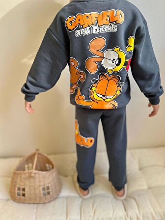 Erkek  Çocuk 3iplik %100 Pamuk Kalın Penye Renkli Kışlık Eşofman Takımı