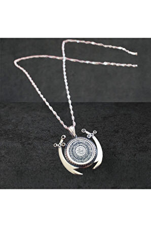 Modahilye 925 Ayar Orjinal Gümüş Zülfikar Ayetel Kürsi yazılı Kolye