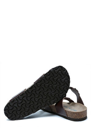 K10261DK Kifidis Soft Step Kadın Deri Mantar Terlik 36-41 Koyu Kahve Deri