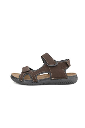 Erkek Anatomik Deri Sandalet-kahverengi