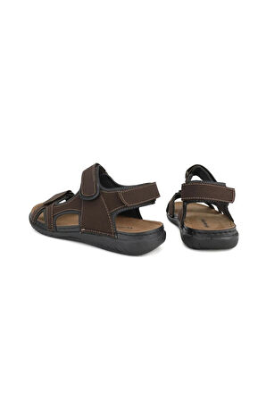 Erkek Anatomik Deri Sandalet-kahverengi