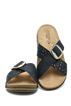 SIB213628 Kifidis-Natura Kadın Tokalı Anatomik Deri Terlik 36-41