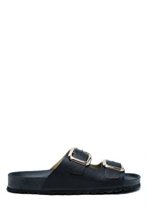 K14400 Kifidis Soft Step Çift Bantlı Mantar Terlik 36-41 Black/Siyah