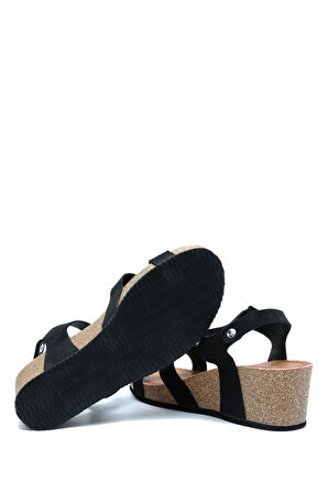 K15009 Kifidis Soft Step Kadın Dolgu Topuklu Mantar Sandalet 36-41