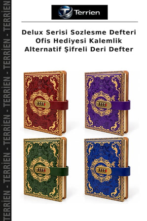 Delux Serisi Sozlesme Defteri Ofis Hediyesi Kalemlik Alternatif Şifreli Deri Defter