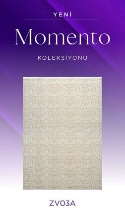 Royal Halı Momento ZV03A Krem Vizon Akrilik Yumuşak Dokulu Otantik Çizgili Halı